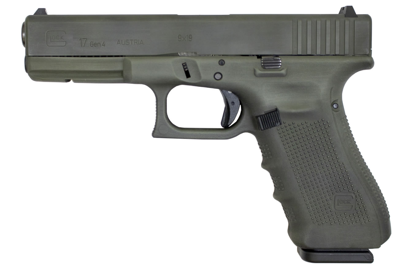 17 Gen4 9mm 17-Round Pistol with OD Green Battleworn Cerakote Finish
