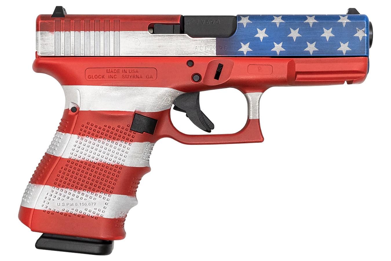 19 Gen4 9mm 15-Round Pistol with American Flag Cerakote (Made in USA)
