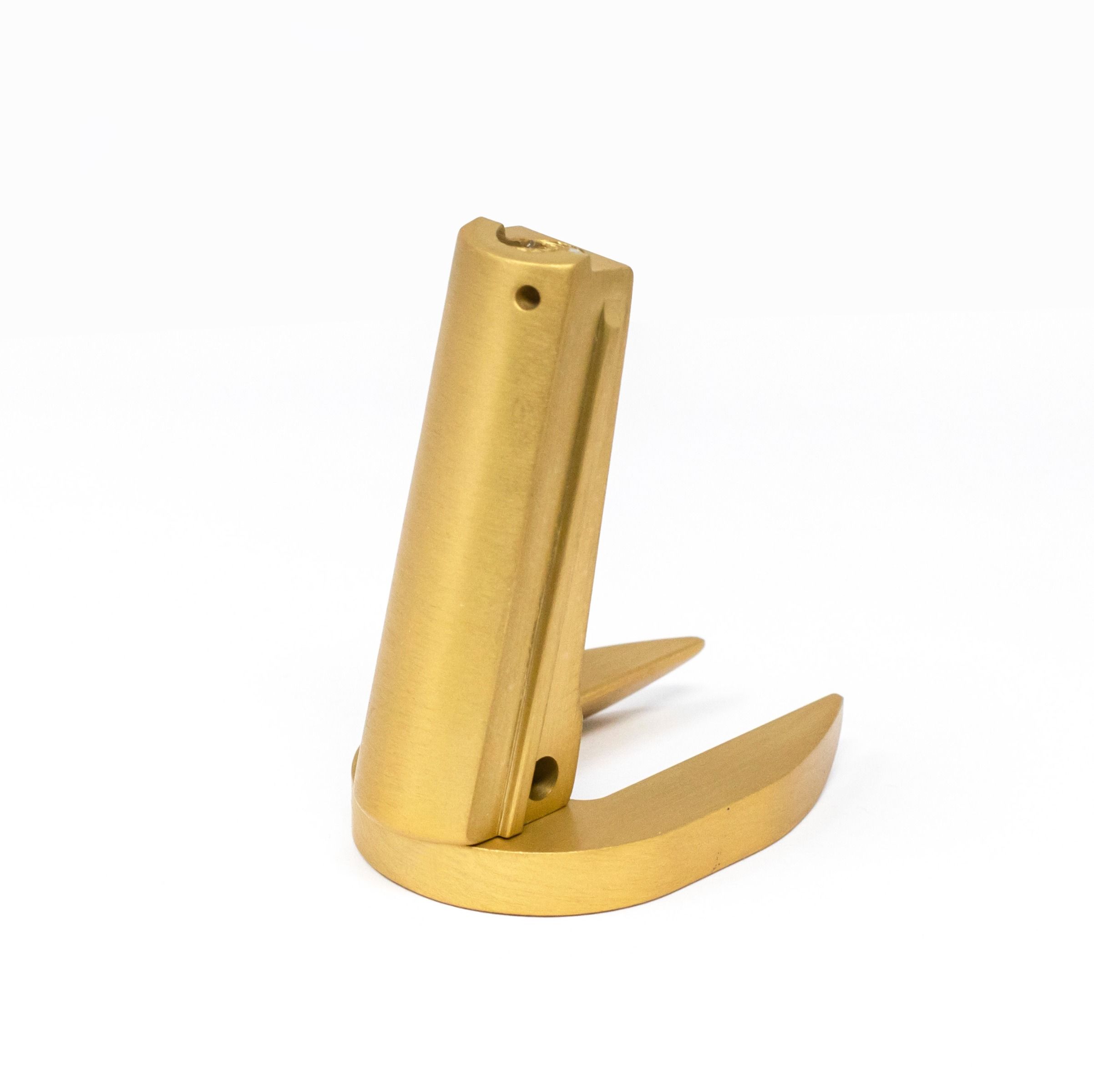 1911 Alloy Mainspring Housing + Mag-Well - Government, Plain, Gold