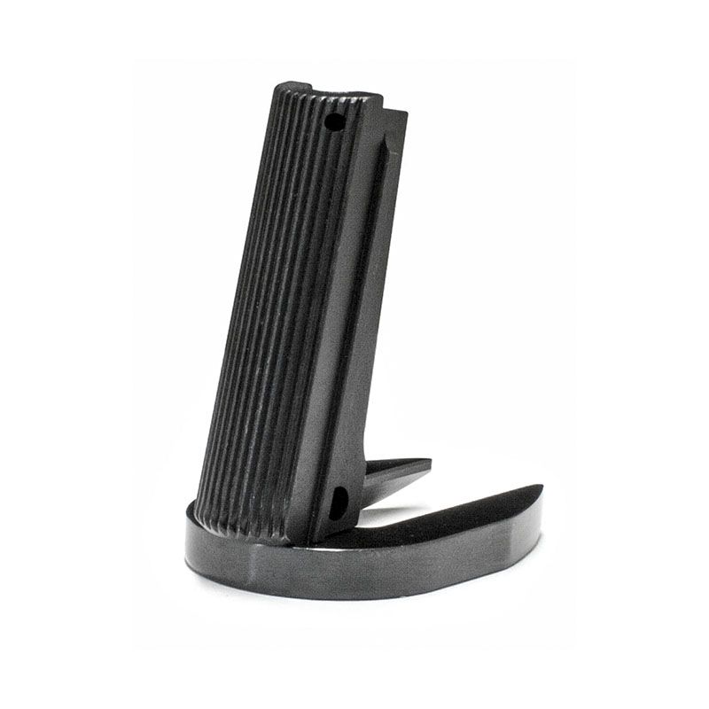 1911 Alloy Mainspring Housing + Mag-Well - Government, Serrated, Black