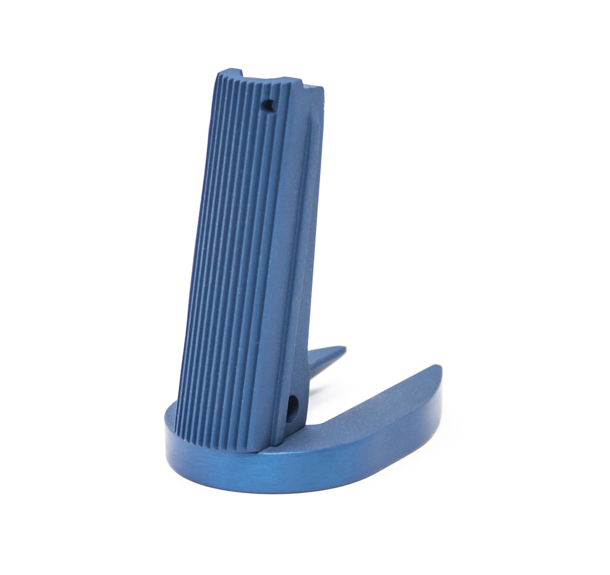1911 Alloy Mainspring Housing + Mag-Well - Government, Serrated, Blue