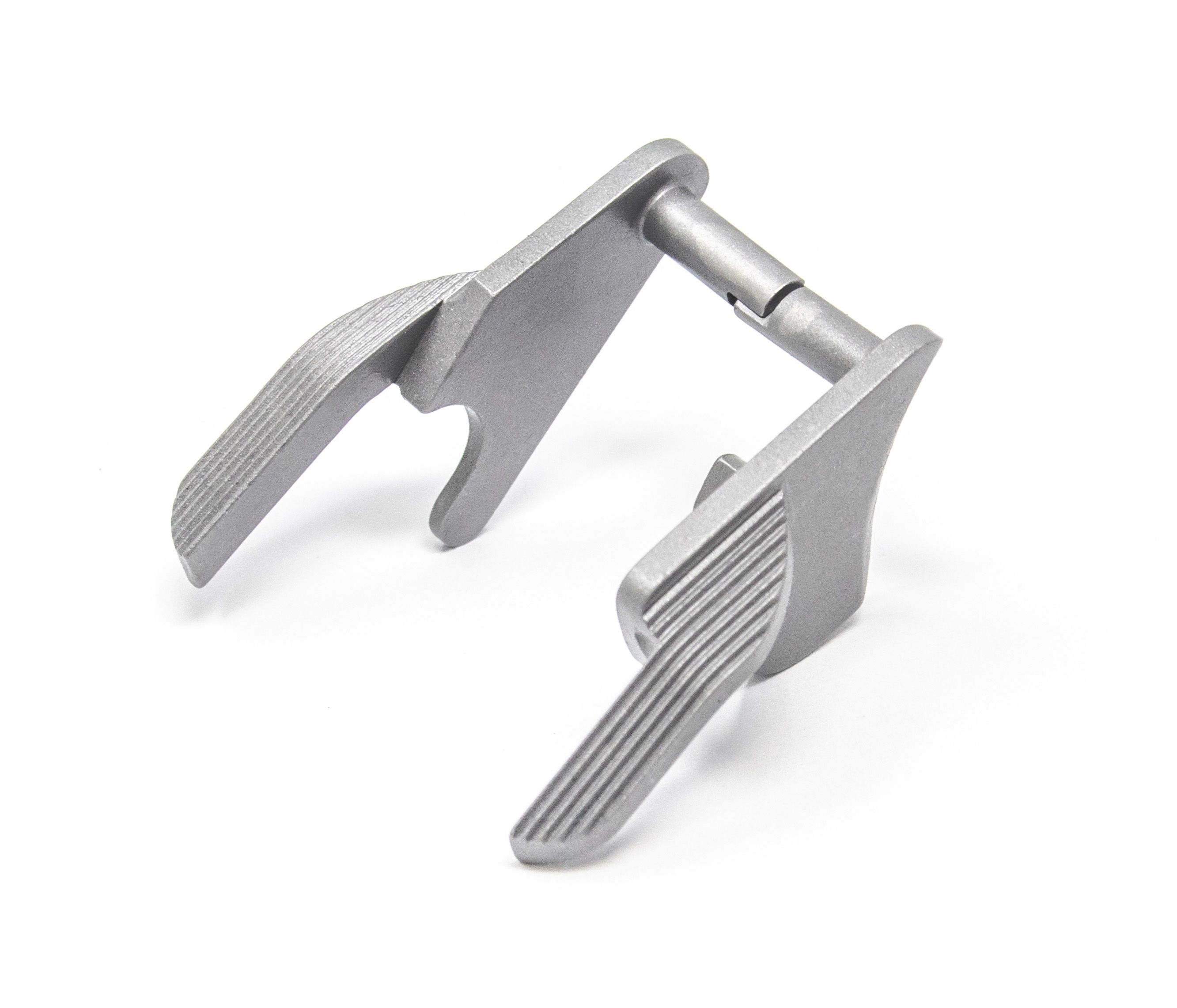 1911 Ambi Thumb Safety - Extended, Combat Paddle, Bar-Stock, Stainless Matte