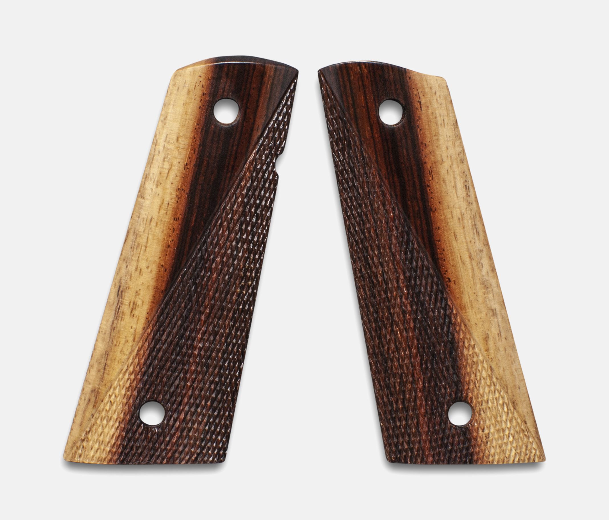 1911 Full Size Grips, 2-Tone Cocobolo, Ranger Cut, Mag-Well Bottom
