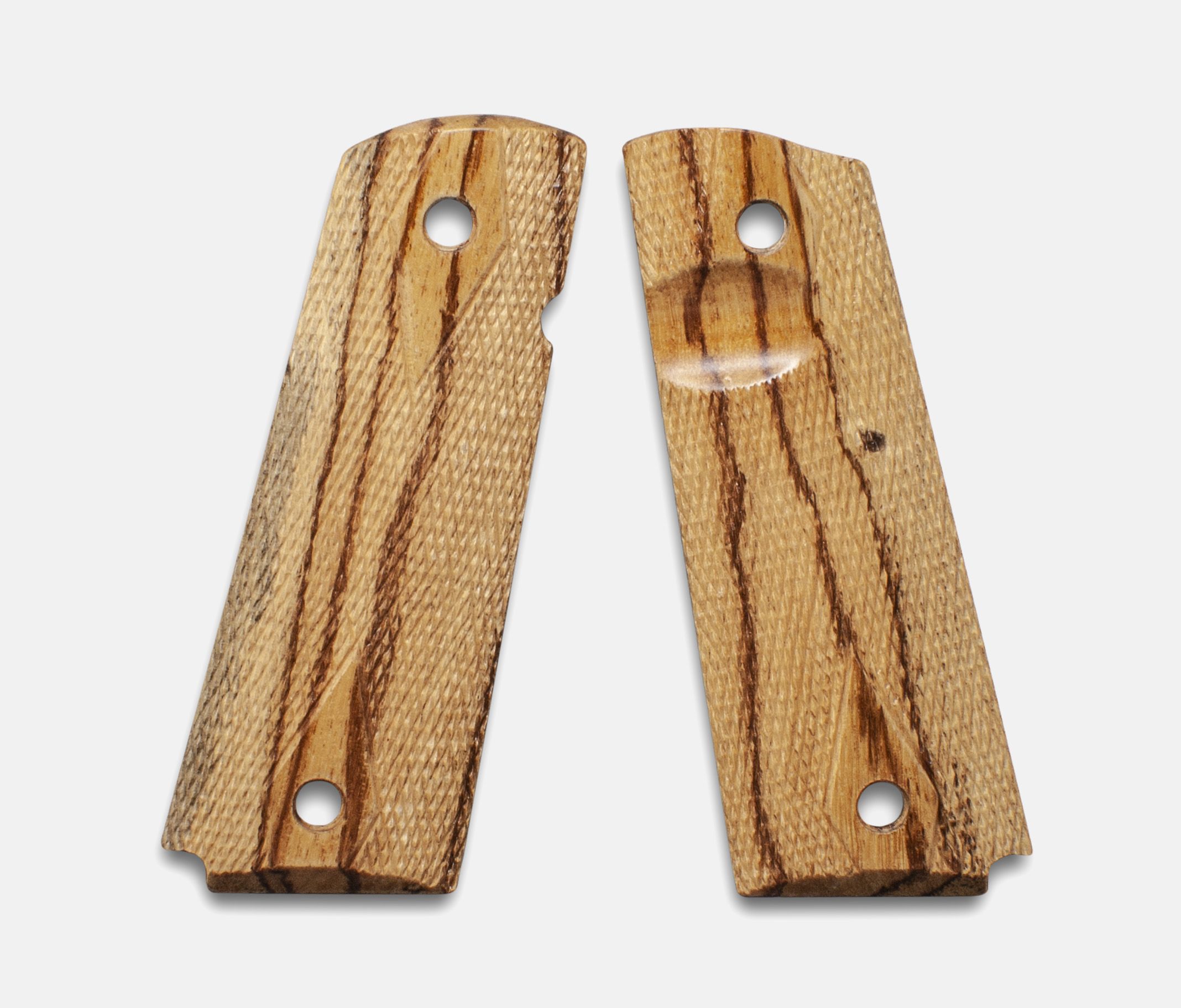 1911 Full Size Grips, Inkberry, Double Diamond Checkered, Beveled, Thumb Groove