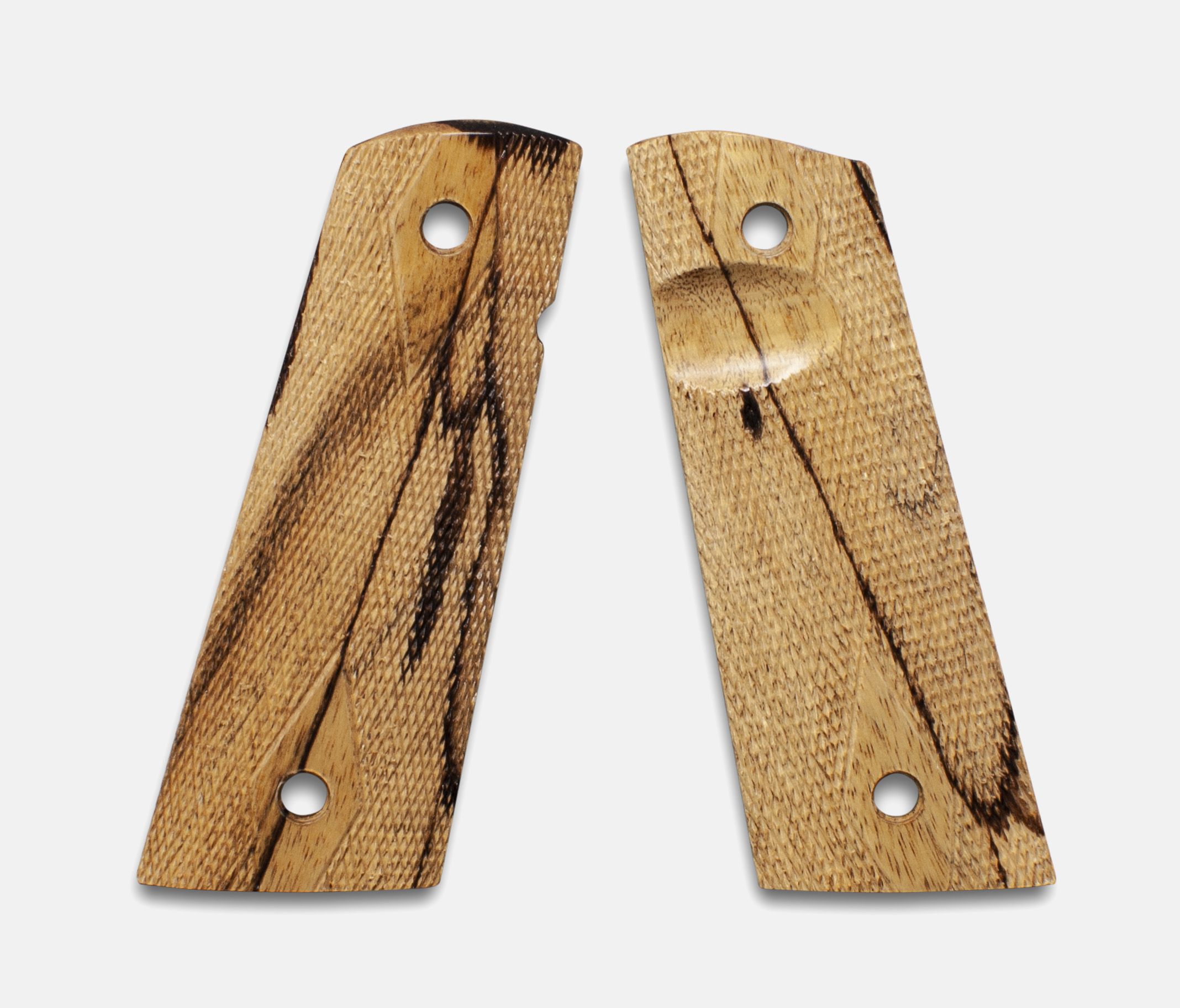 1911 Full Size Grips, Inkberry, Double Diamond Checkered, Mag-Well, Thumb Groove