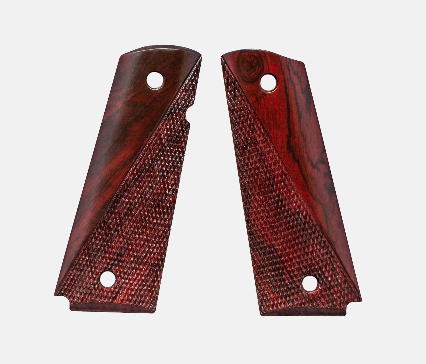 1911 Full Size Grips, Red Cocobolo, Ranger Cut, Beveled Bottom, Thin
