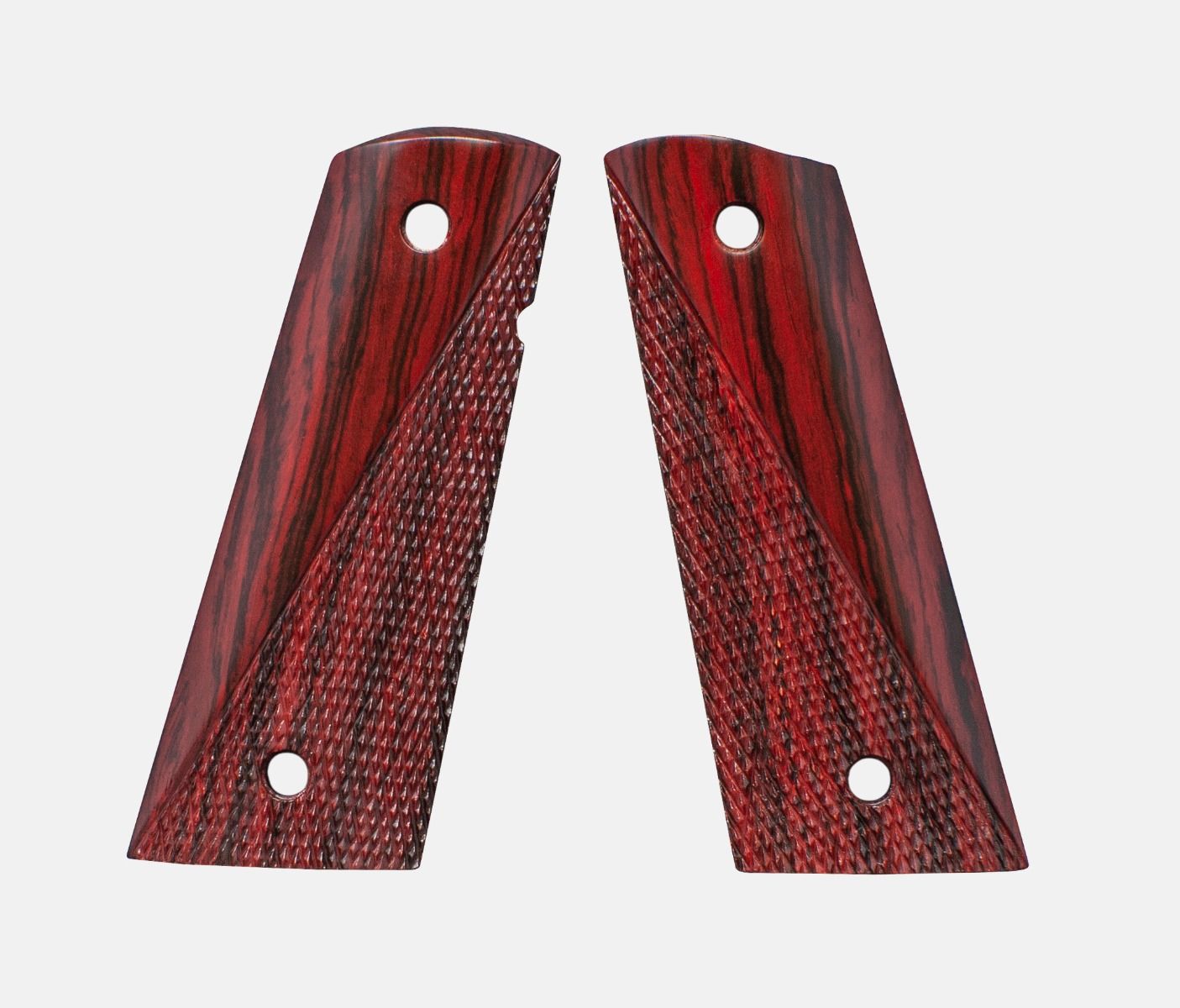1911 Full Size Grips, Red Cocobolo, Ranger Cut, Mag-Well Bottom