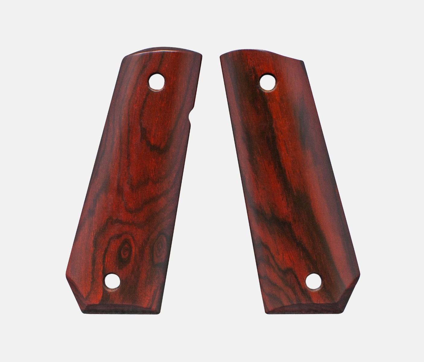 1911 Full Size Grips, Red Cocobolo, Smooth, Carry Cut, Thin