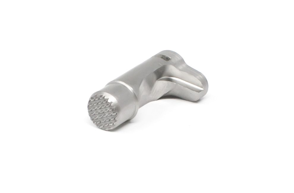 1911 Magazine Catch - Extended, Stainless Checkered