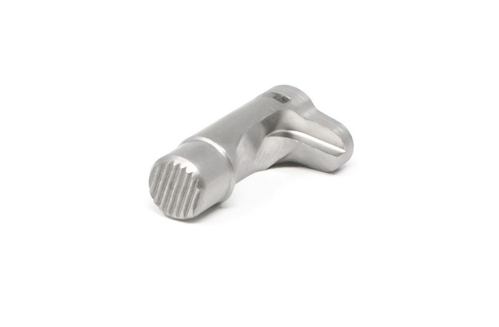 1911 Magazine Catch - Extended, Stainless Serrated