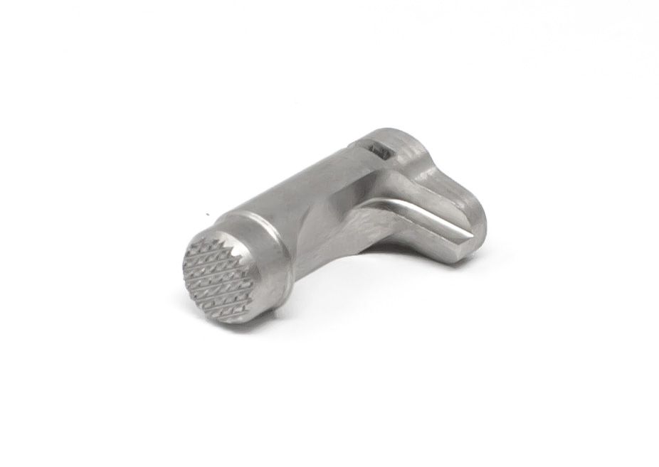 1911 Magazine Catch - Standard, Stainless Checkered