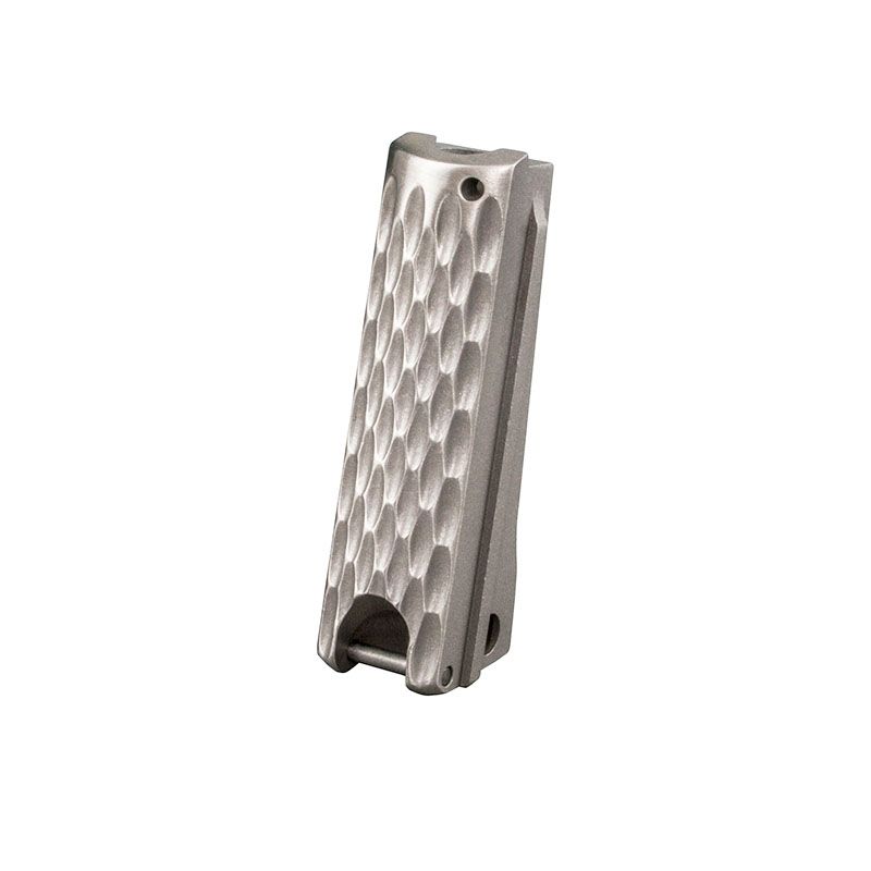 1911 Mainspring Housing - Government, Chainlink, Stainless Polished - Lanyard Loop