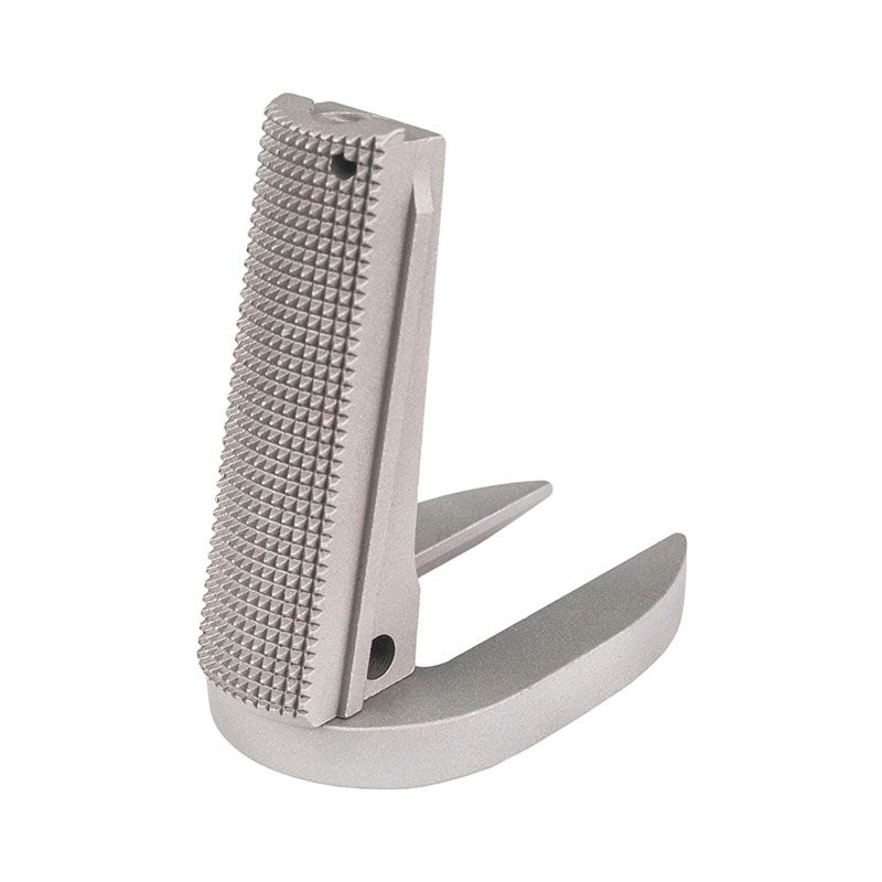 1911 Mainspring Housing + Mag-well - Government, Checkered, Stainless Matte