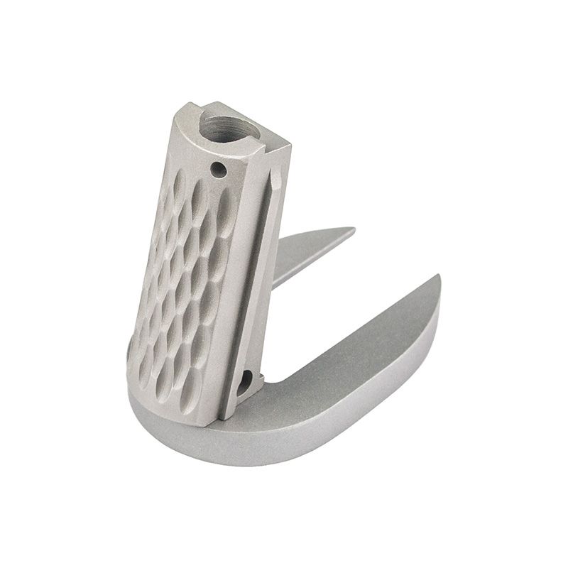 1911 Mainspring Housing + Mag-Well - Officer, Chainlink, Stainless Matte