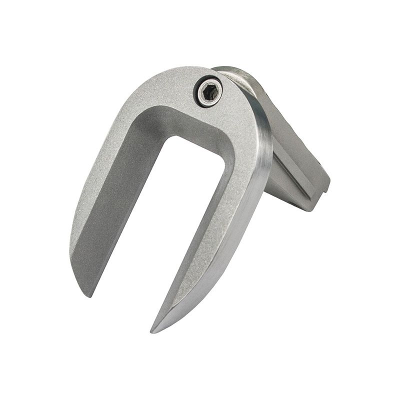 1911 Mainspring Housing + Mag-Well - Officer, Chainlink, Stainless Polished — image 2
