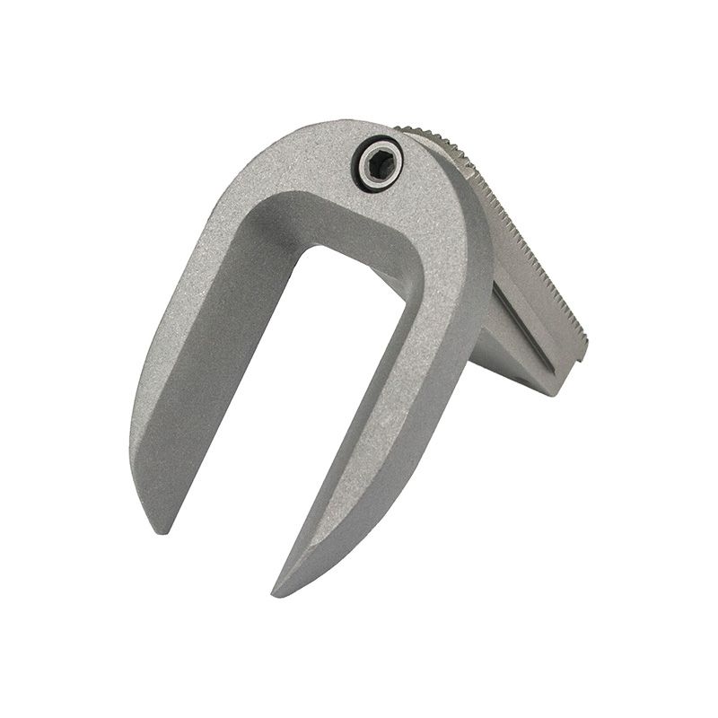 1911 Mainspring Housing + Mag-Well - Officer, Checkered, Stainless Matte — image 2