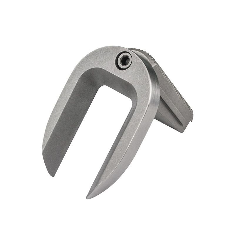 1911 Mainspring Housing + Mag-Well - Officer, Checkered, Stainless Polished — image 2