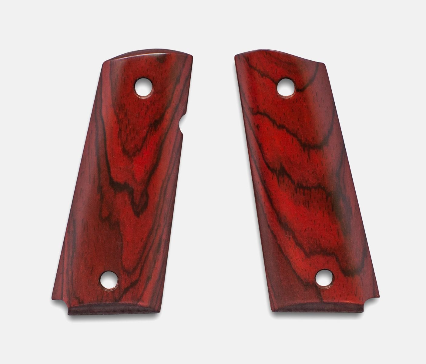 1911 Officer Grips, Red Cocobolo, Smooth, Beveled Bottom, Thin