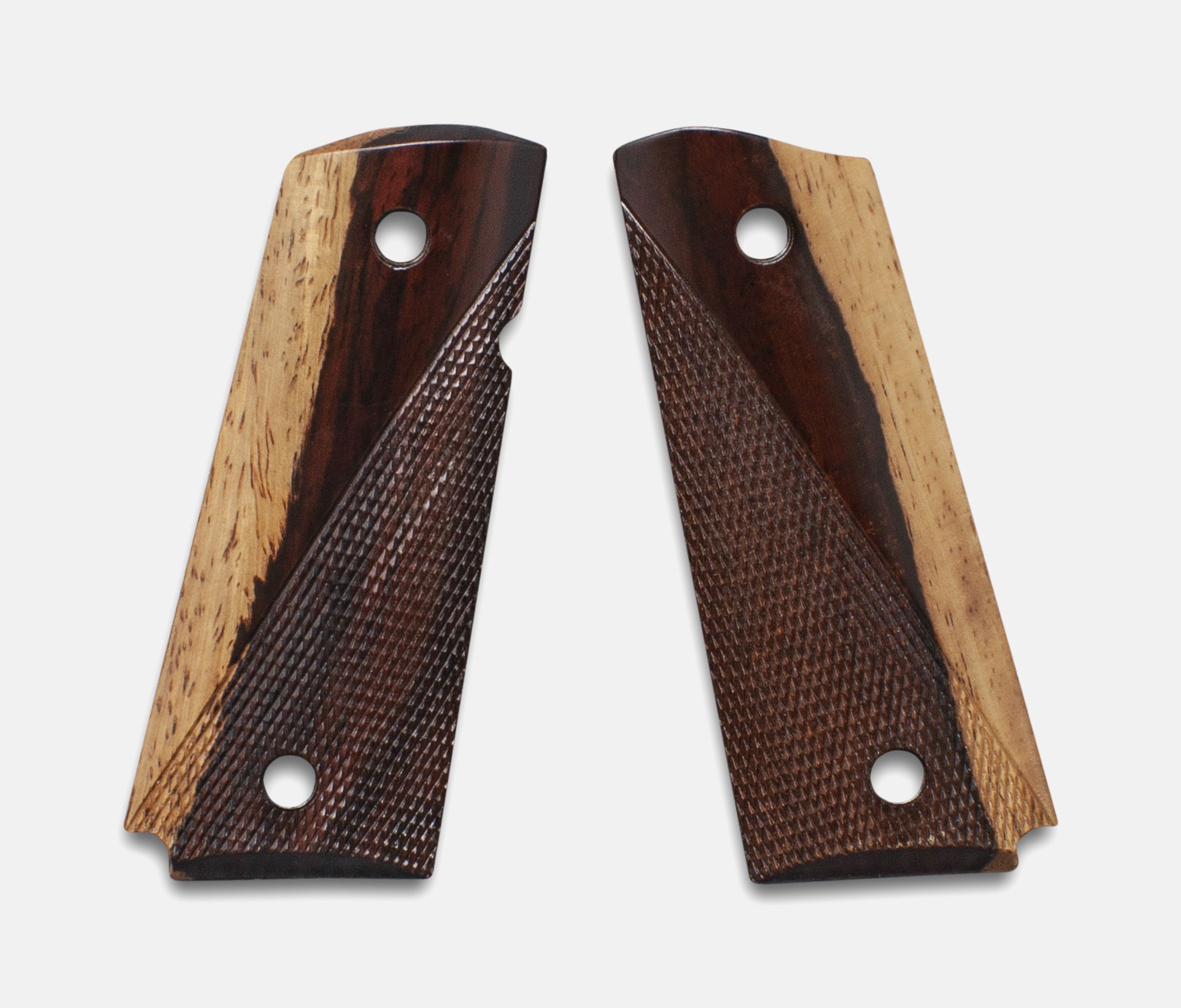 1911 Officer Size Grips, 2-Tone Cocobolo, Ranger Cut, Beveled Bottom