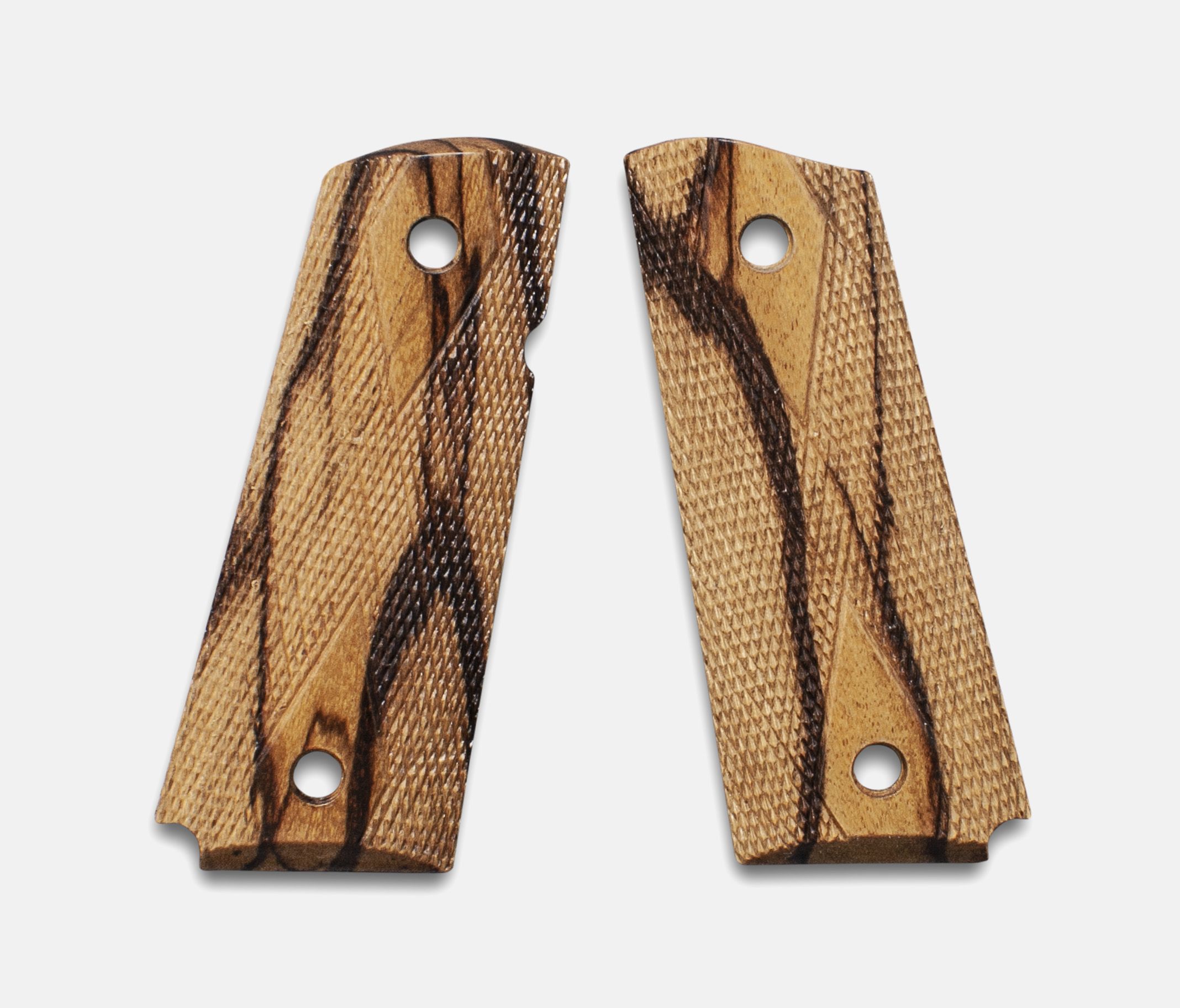 1911 Officer Grips, Inkberry, Double Diamond Checkered, Beveled Bottom, Thin