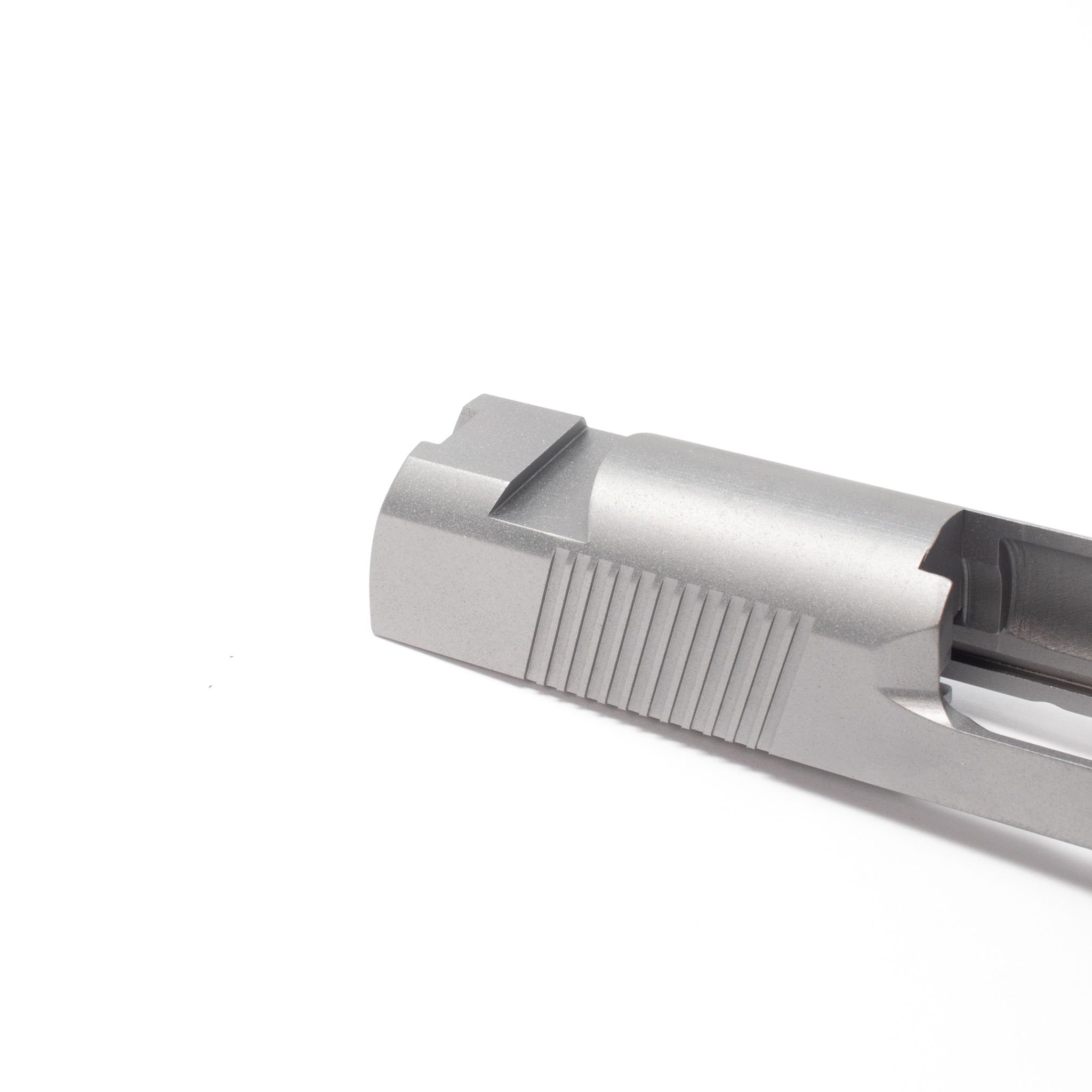 1911 Officer Slide - 45 ACP Carbon Swept Cut/ Thin Rear Serrations/ STD Sight Cuts — image 2