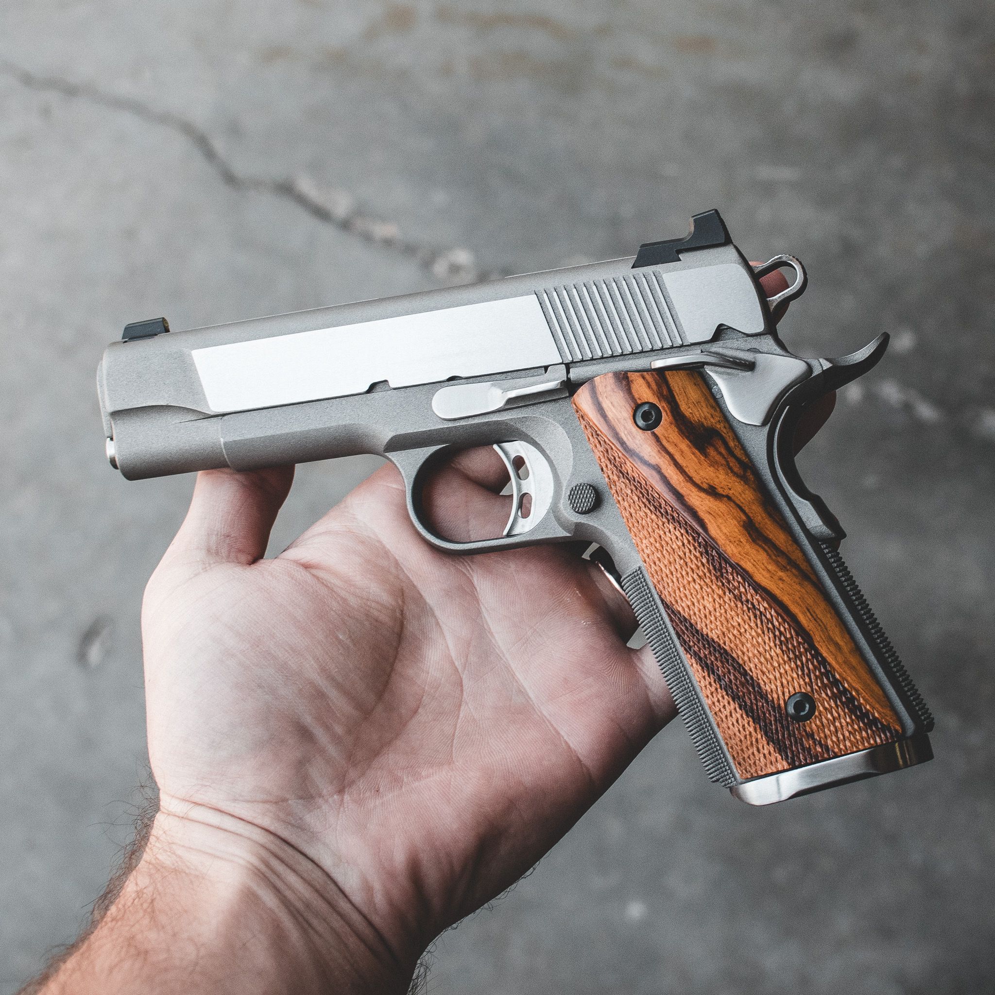 1911 Pistol - Custom Stainless Commander (Polished) - 45 ACP