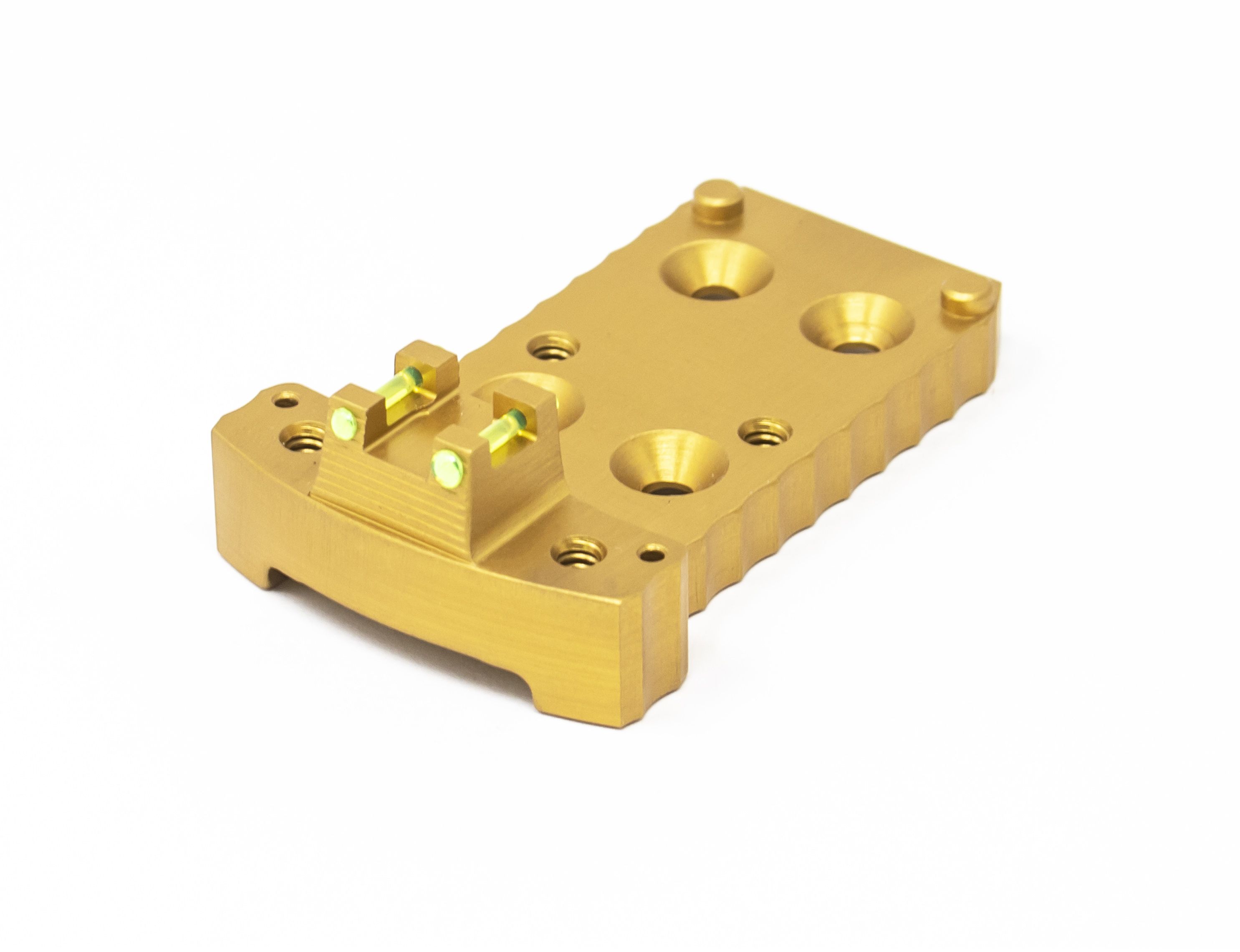 1911 RMR Base Plate (Trijicon Style) -Light-Weight Aluminum -Gold, Fiber Optic