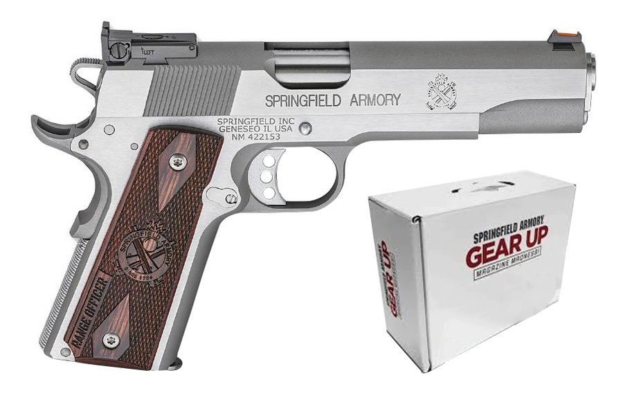 1911 Stainless Range Officer w/adj sights and range bag