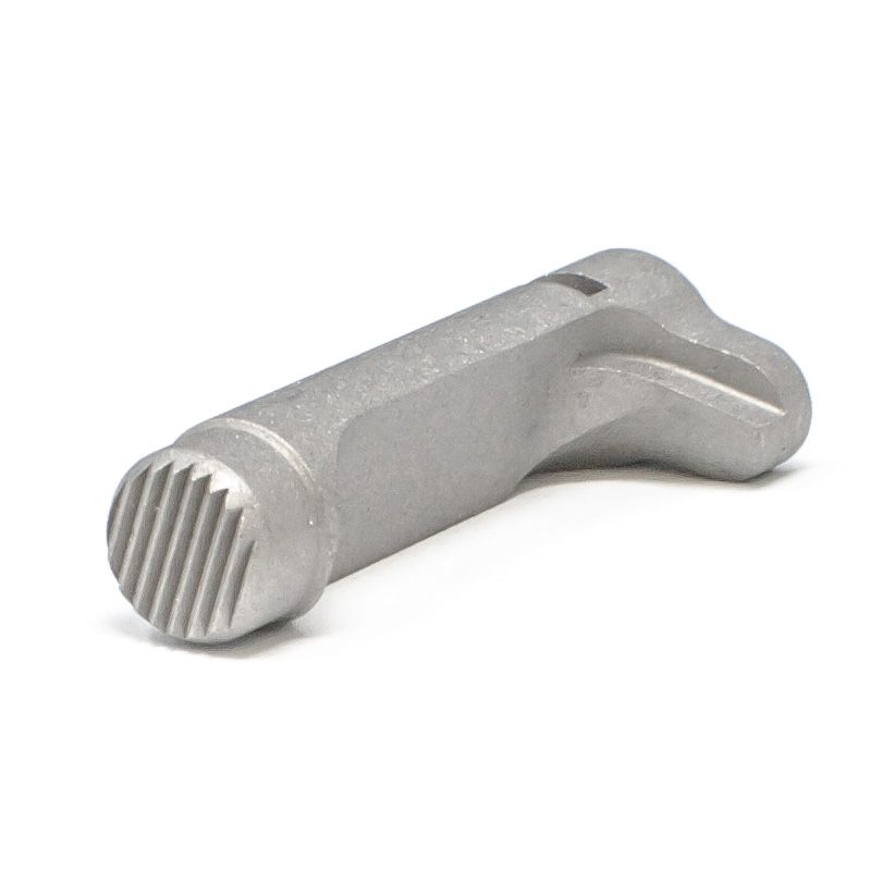 1911 Double Stack Magazine Catch - Extended, Stainless Serrated
