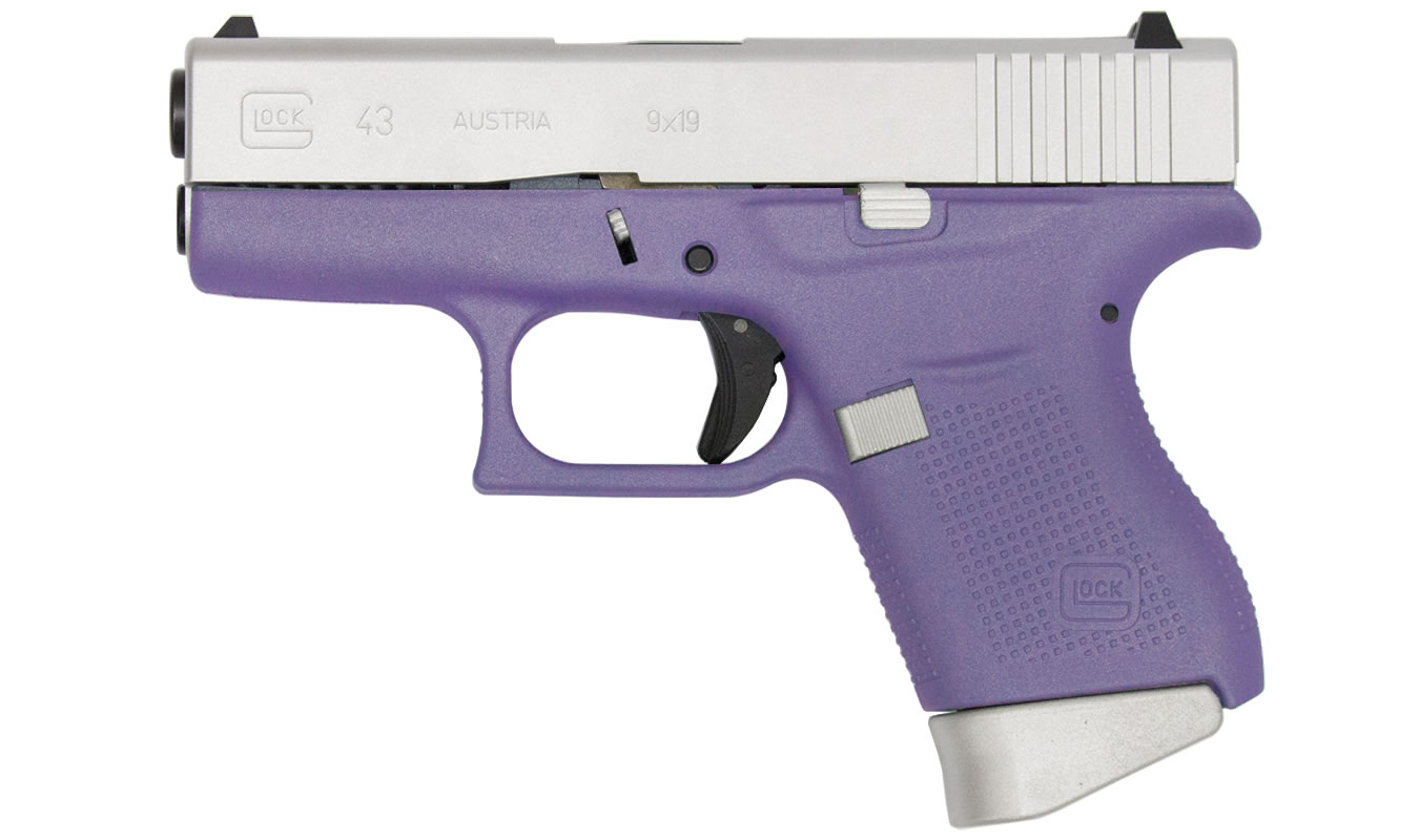 43 9mm Single-Stack Pistol with Cerakote Purple Frame and Aluminum Slide
