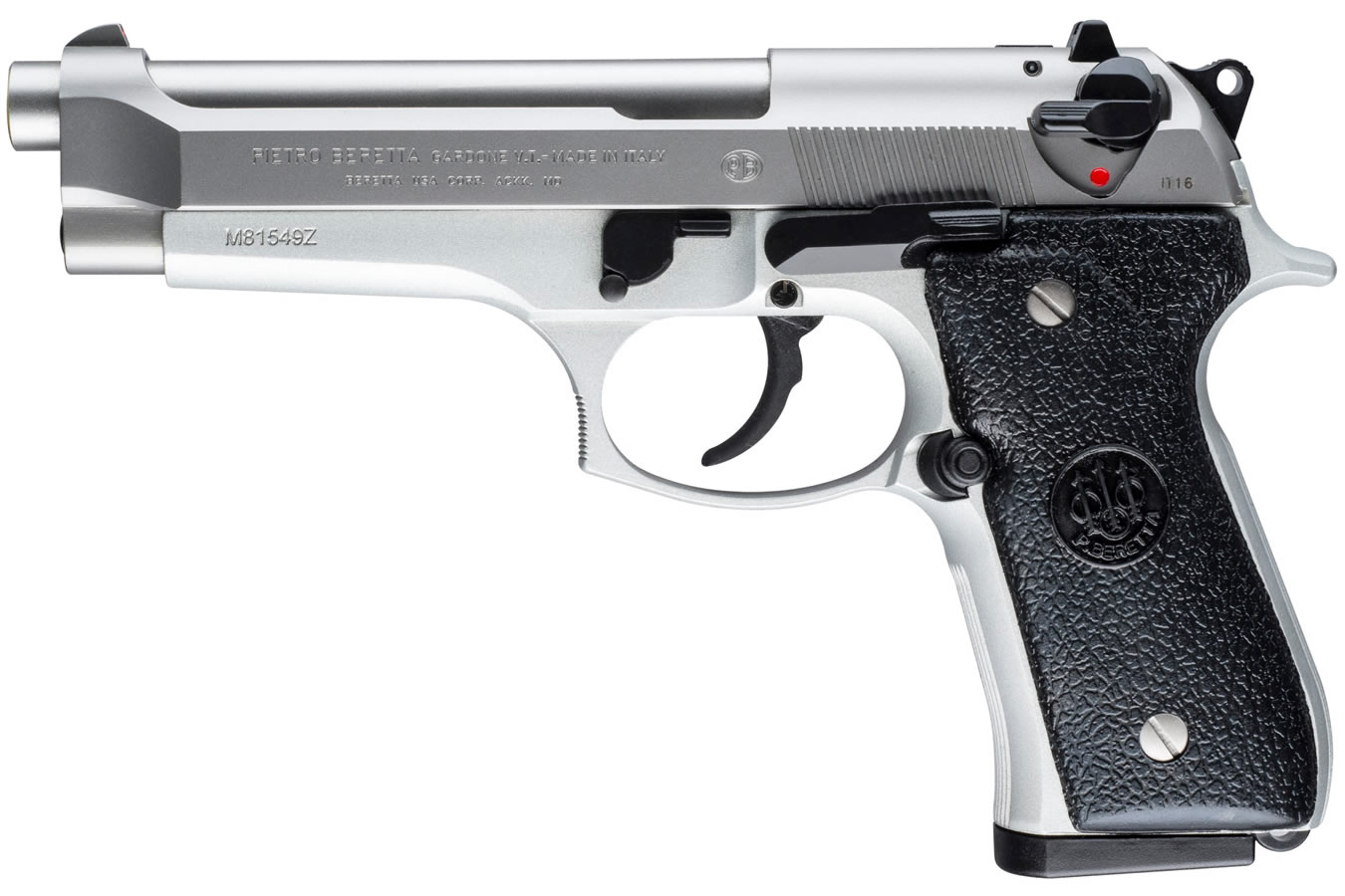 92FS Inox DA/SA 9mm Semi-Automatic Pistol (Made in Italy)