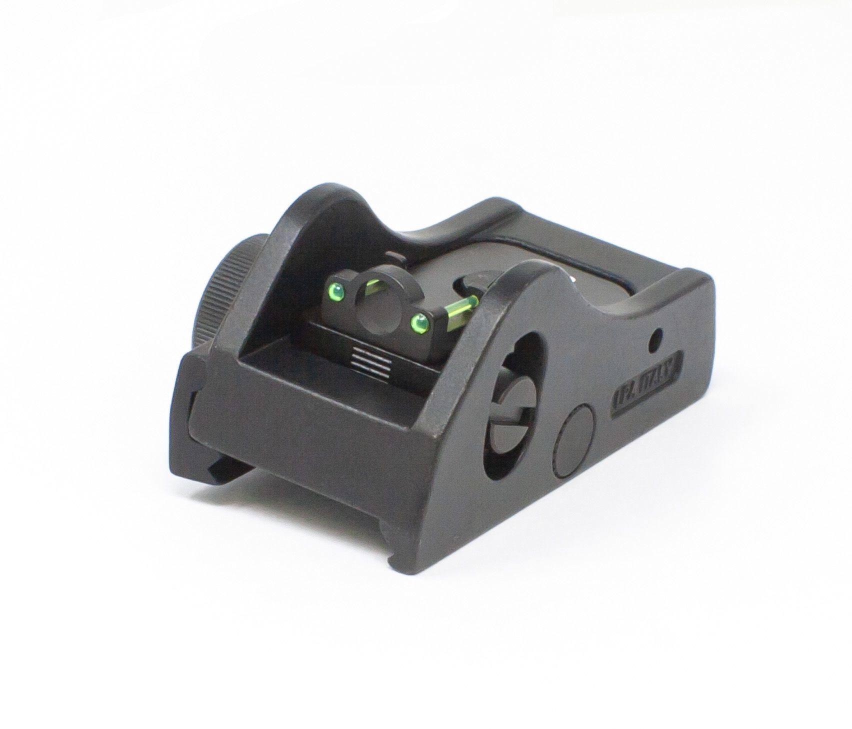 Adjustable Rear Shotgun Sight for Weaver &/or Picatinny Rail - Green Fiber Optic Ghost Ring