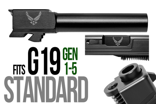 Air Force Logo Combat Armory barrel Fits Glock 19 9mm Flush Fit Barrel