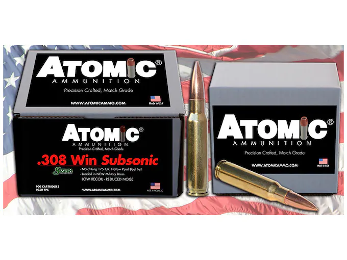 Atomic Ammunition Match Subsonic 308 Winchester Ammo 175 Grain Sierra MatchKing Jacketed Hollow Point Box of 100 — image 2