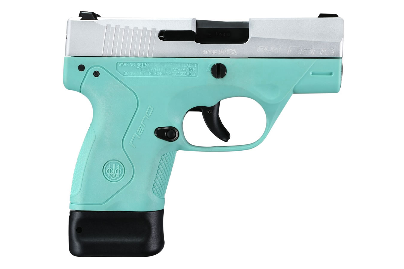 BU9 Nano 9mm Pistol with Robins Egg Blue Frame and Stainless Slide