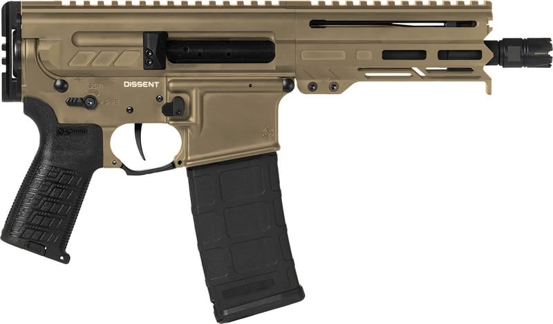 CMMG Dissent Mk4 Coyote Tan 5.56 6.5″ Barrel 30-Rounds No Brace