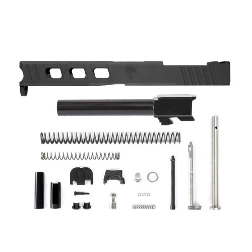 Complete Glock® 17 Compatible Slide w/ Front & Rear Serrations (& RMR Cut) – Black w/ Stainless, Black, Threaded or Non-Threaded Barrel