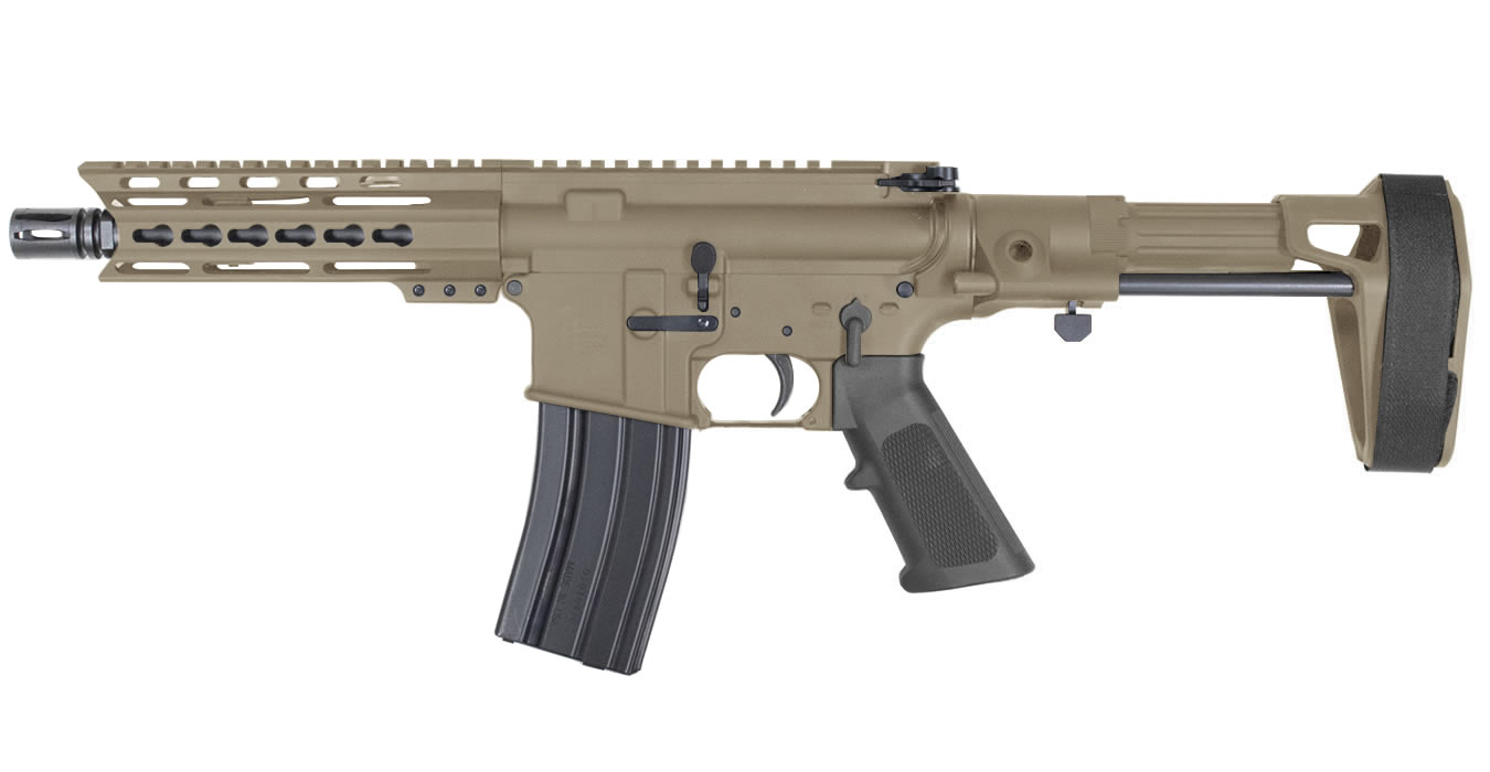 DB15 5.56mm Flat Dark Earth Pistol with Maxim CQB Stabilizing Brace