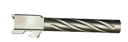 Fits Glock 17 9mm Match Chunky Spiral Fluted Barrel Threaded in Flat Gray