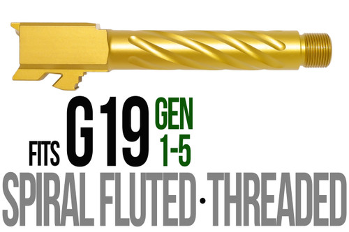 Fits Glock 19 9mm Match Golf Ball Dimpled Barrel Threaded in Radio Active