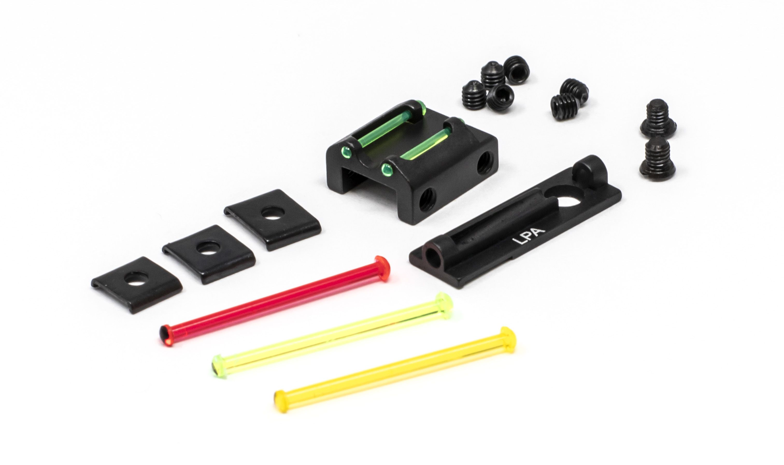 Fixed Fiber Optic Sight Set - Front Mounting Plate for Ribs 6mm to 8mm