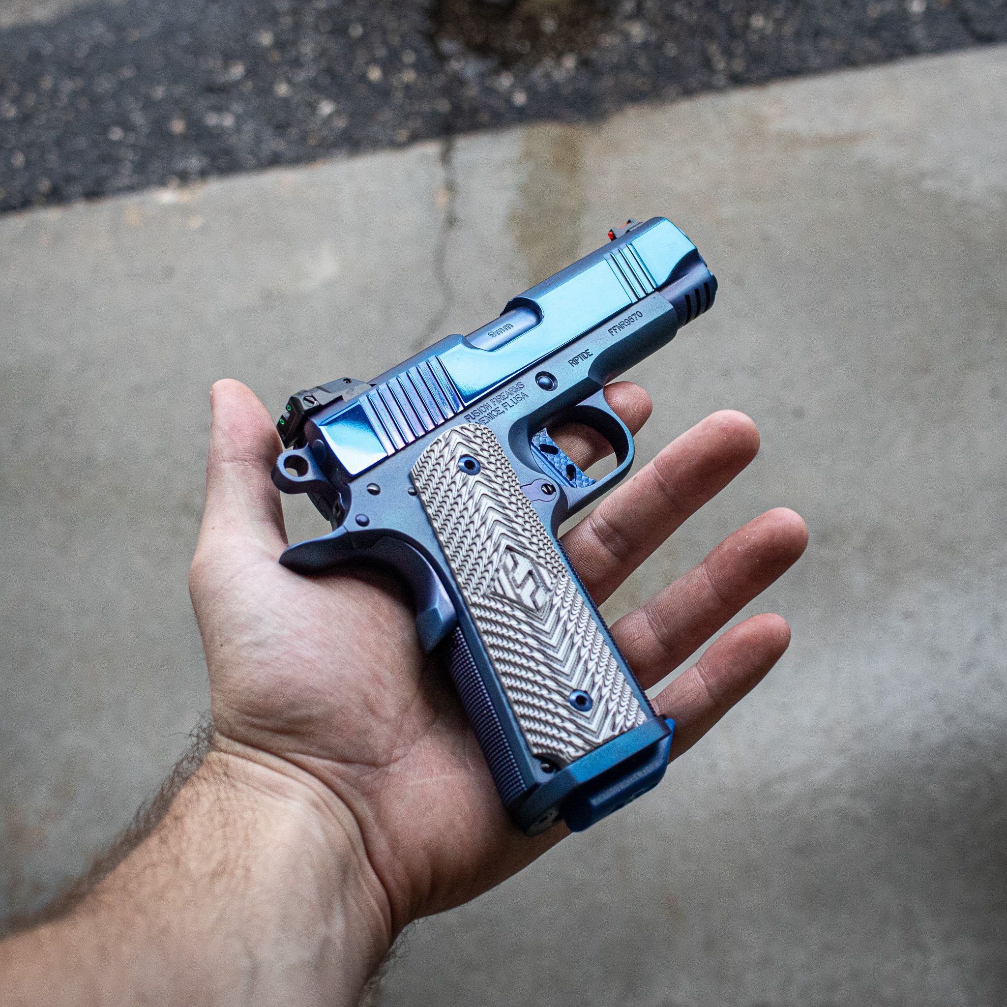 1911 Pistol (4.25") - "Freedom Limited" - Blue Sapphire Riptide - 9MM