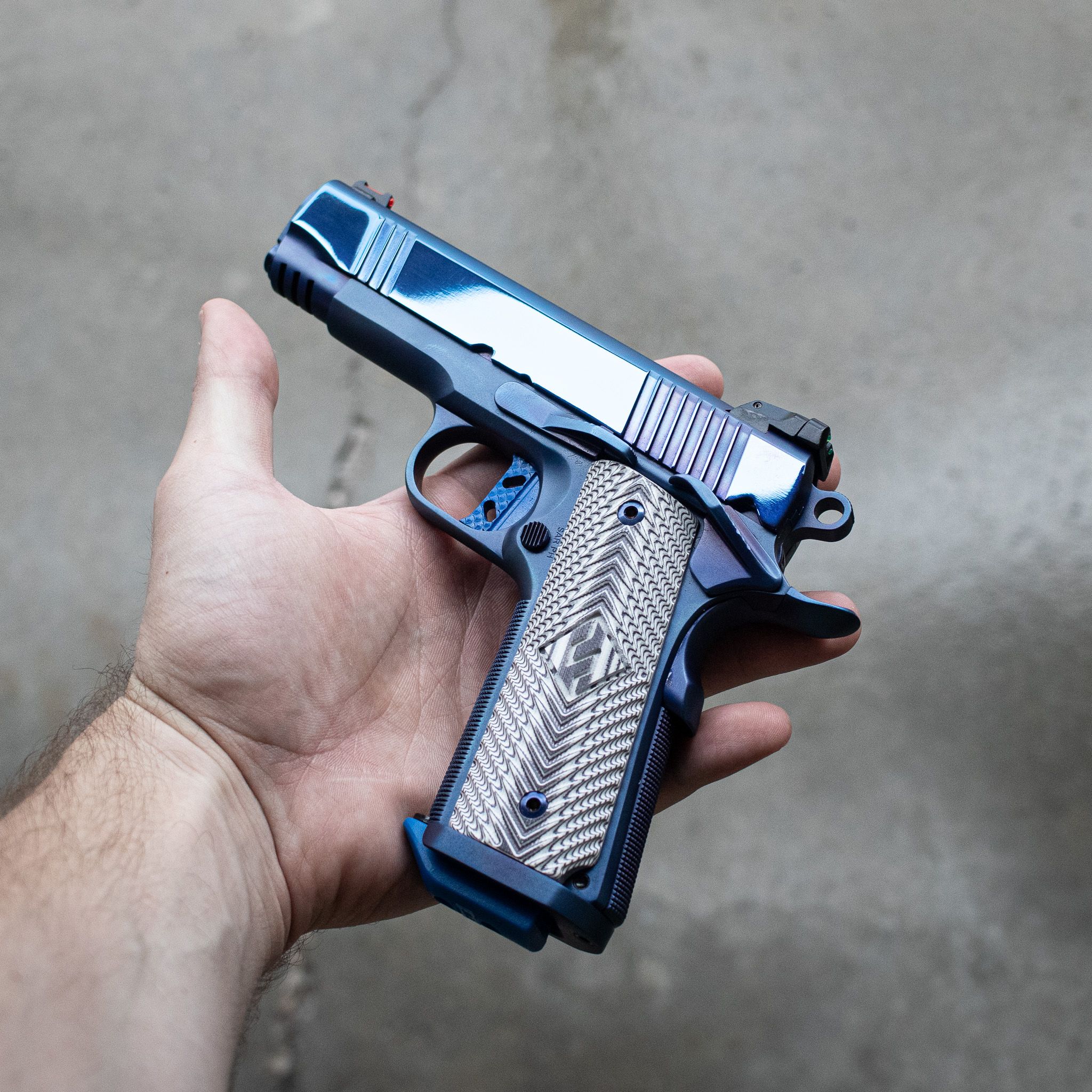 1911 Pistol (4.25") - "Freedom Limited" - Blue Sapphire Riptide - 9MM — image 2