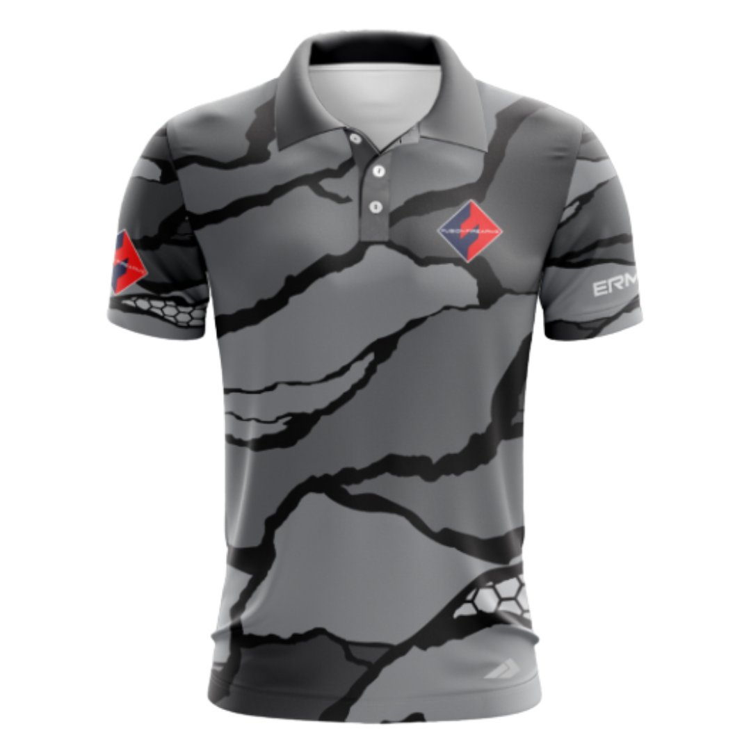 Fusion Shooter Shirt - Grey & Black Camo Performance Polo
