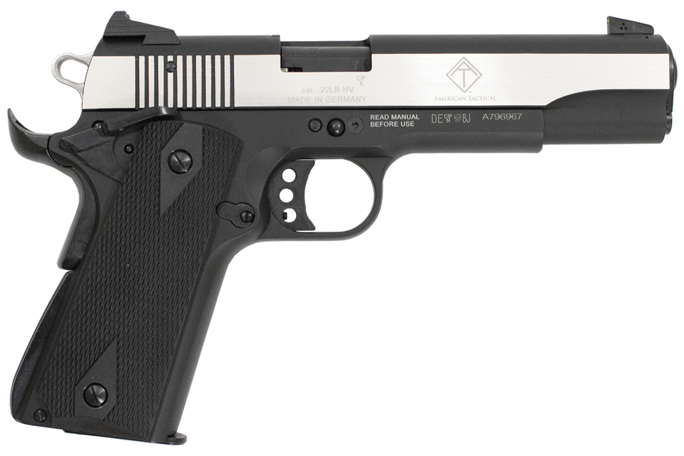 GSG M1911 22LR Rimfire Pistol with 5-Inch Barrel and Polished Slide