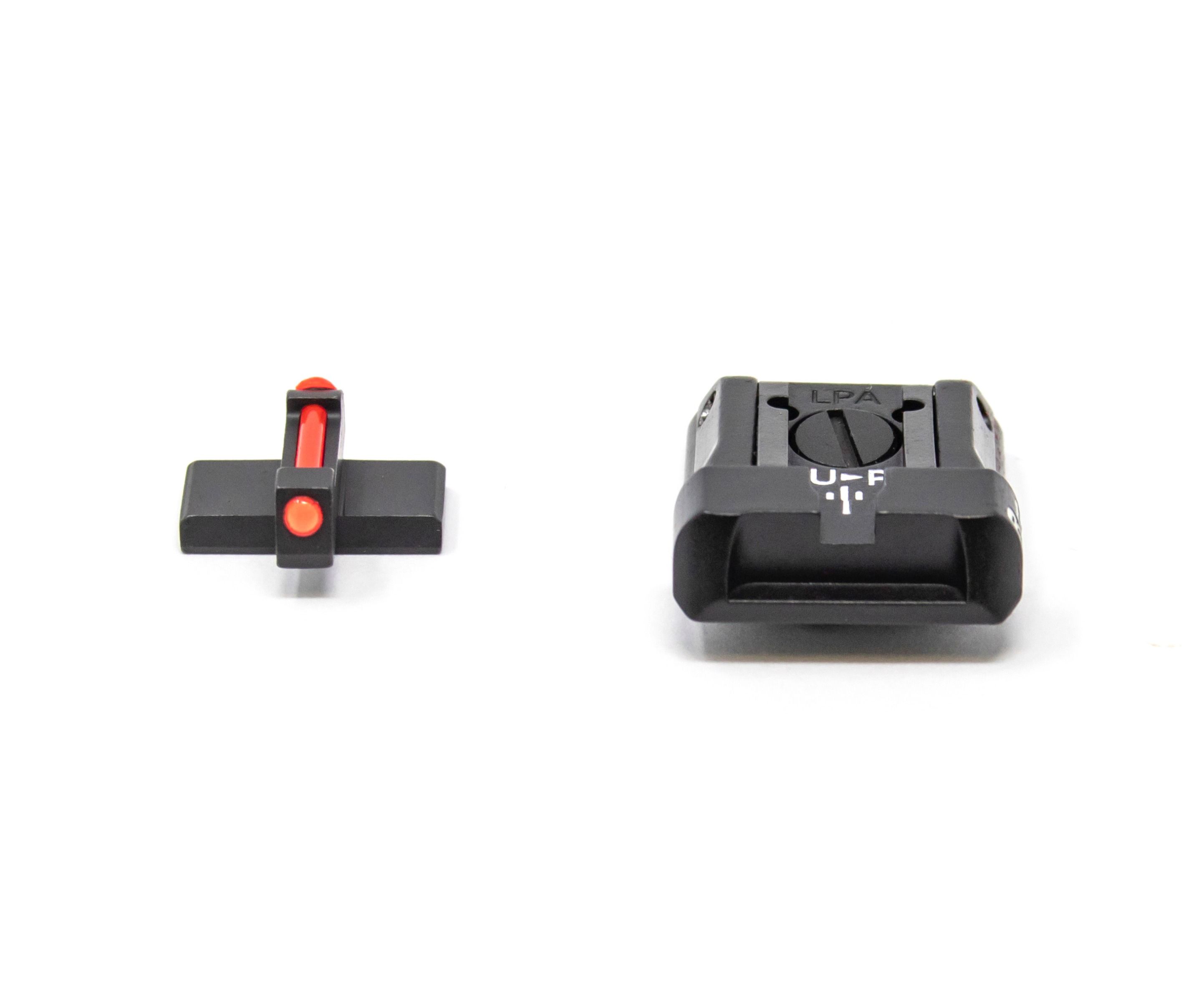H&K P30 P45 SFP9 VP9 and Striker Sight Set - Black Rear with Fiber Front — image 2