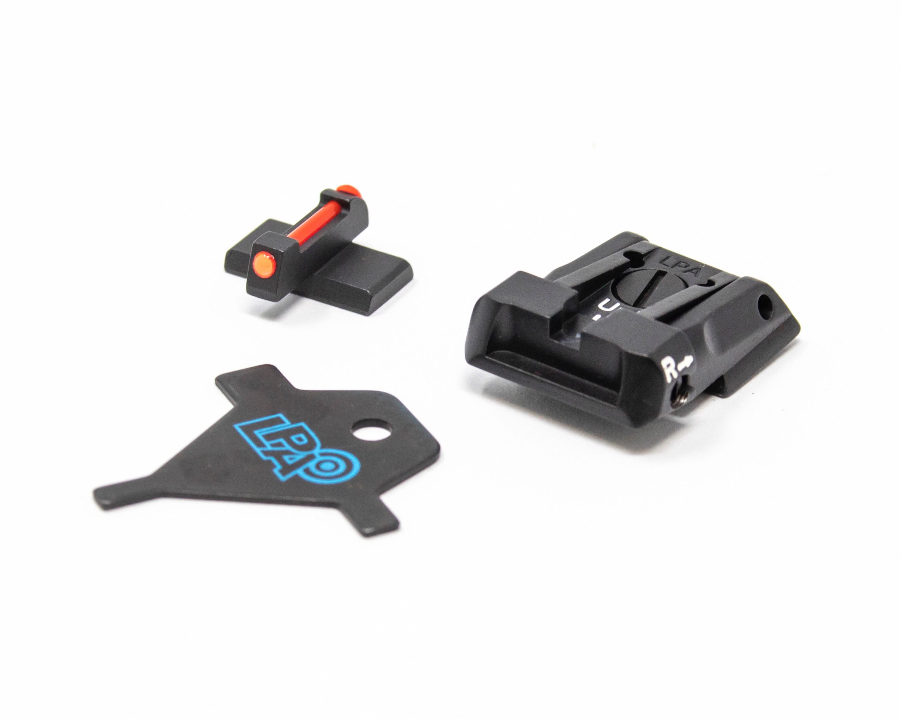 H&K P30 P45 SFP9 VP9 and Striker Sight Set - Black Rear with Fiber Front — image 3