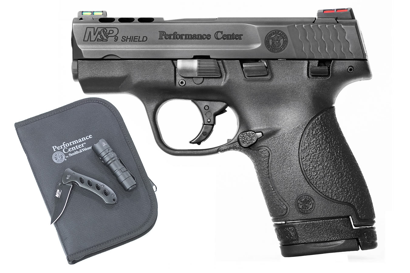 MP9 Shield 9mm Performance Center Ported Everyday Carry Kit with Knife and Flash