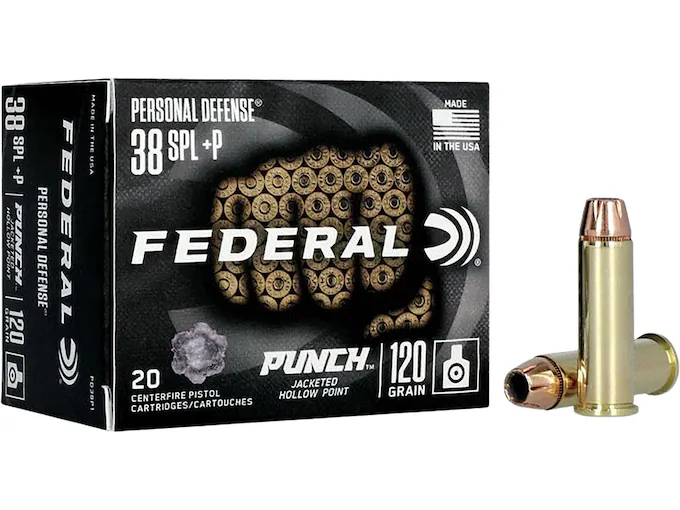 Federal Personal Defense Punch 38 Special P Ammo 120 Grain Jacketed Hollow Point 200