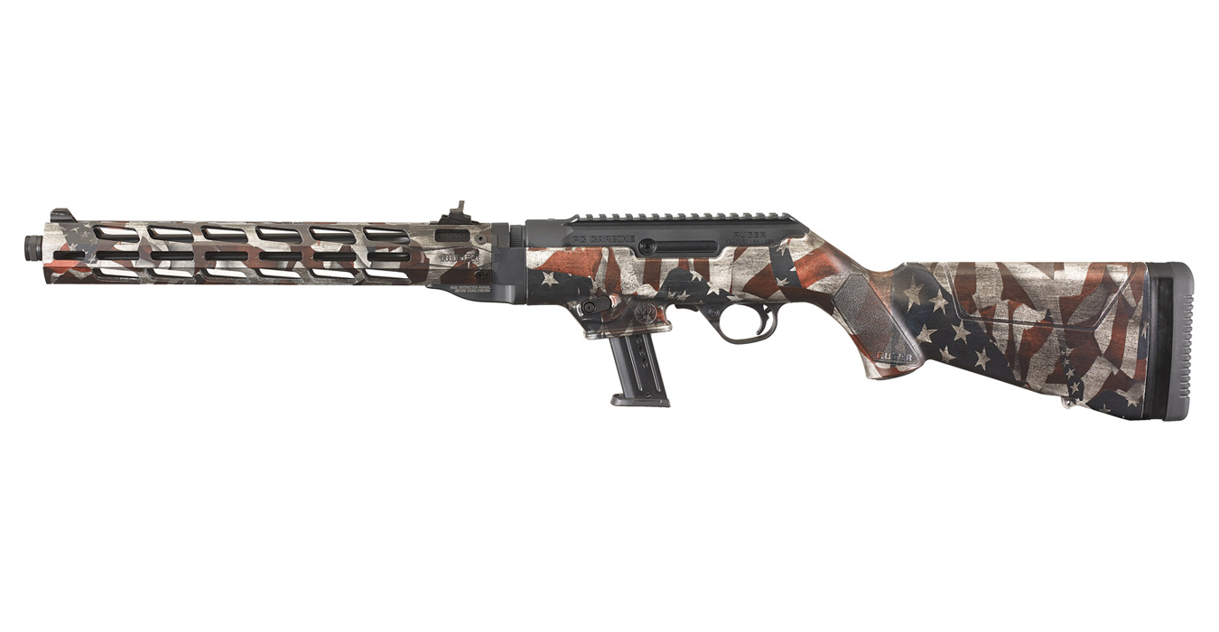 PC Carbine 9mm with American Flag Finish and Free-Float Handguard